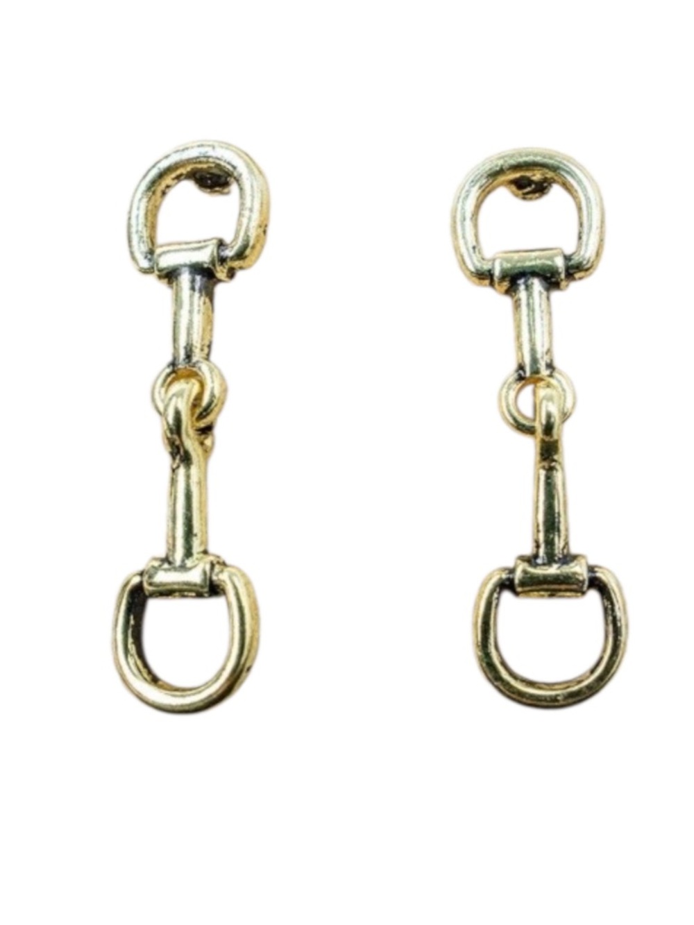 Tipi Brindle Line Gold Tone Dangle Stud Earrings (NWT)